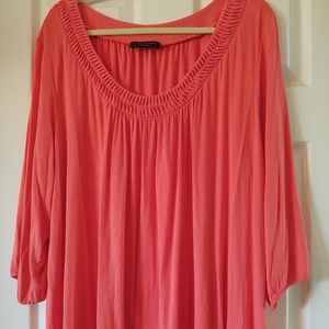 Cable & Gauge Coral Smock Tunic Size 3X